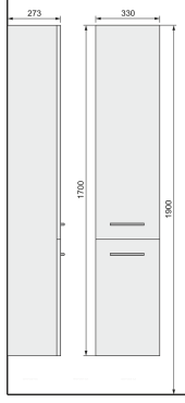 Шкаф-пенал Raval Quadro Qua.04.170/P/W, 35 см, белый - 5 изображение