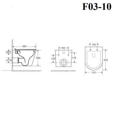 Унитаз подвесной безободковый Bond F03-10 с крышкой-сиденьем микролифт, белый - 11 изображение
