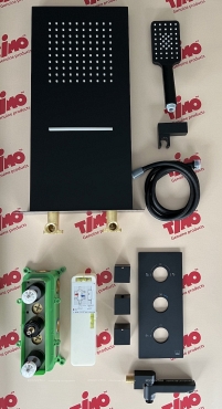 Душевой комплект Timo Petruma SX-5079/03SM с термостатом черный - 3 изображение