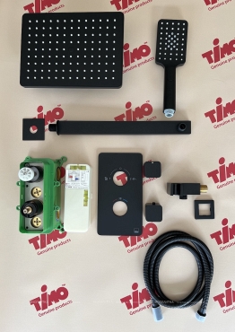 Душевой комплект Timo Petruma SX-5059/03SM с термостатом черный - 3 изображение