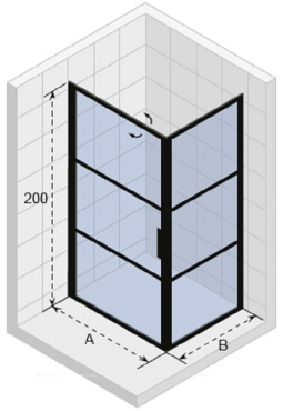Душевой уголок Riho Grid GB201 GB2080100 100x80 см стекло прозрачное профиль черный - 2 изображение