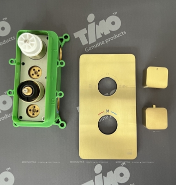 Душевой комплект Timo Petruma SX-5029/17SM с термостатом золото матовое - 5 изображение