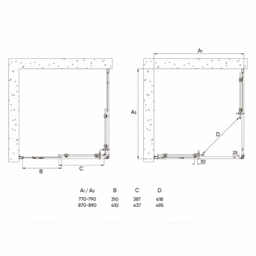 Душевой уголок Veconi Rovigo RV-113B, 80x80x185, черный, стекло прозрачное - 2 изображение