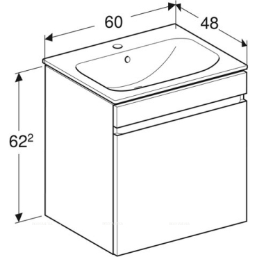 Комплект мебели Geberit Renova Plan для компактных ванных комнат, 529.915.JK.6 - 6 изображение