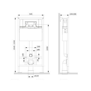 Комплект подвесной безободковый унитаз Jacob Delafon Rodin+ EDY102-00 белый + инсталляция Am.Pm ProC I012707 - 9 изображение