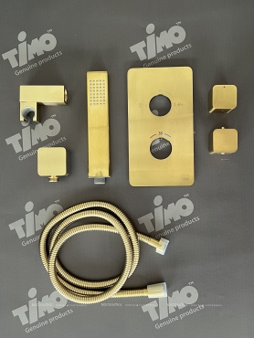 Душевой комплект Timo Petruma SX-5029/17SM с термостатом золото матовое - 6 изображение