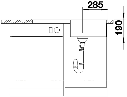 Кухонная мойка Blanco Zia 5 S 520512 темная скала - 7 изображение