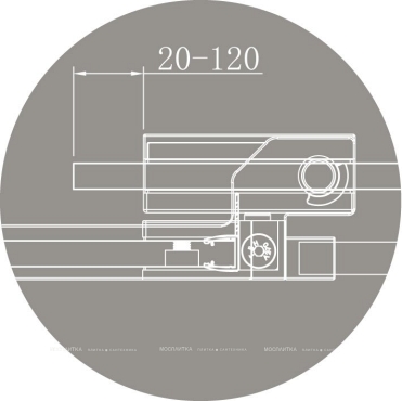 Душевая дверь Cezares SLIDER-B-1-70/80-BR-Cr стекло бронзовое, профиль хром - 3 изображение