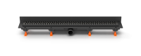 Душевой лоток 85 см Creto Zigzag CRE-850 ZB-P с решеткой, черный