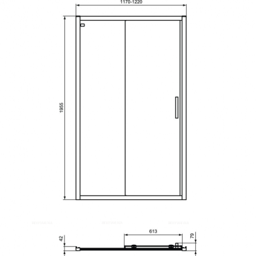 Сдвижная дверь в нишу 120 см Ideal Standard CONNECT 2 Sliding door K9277V3 - 3 изображение
