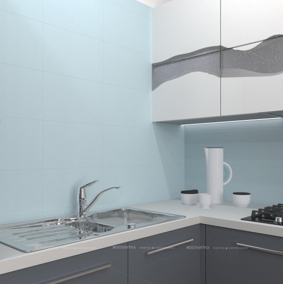 Дизайн Кухня-гостиная в стиле Современный в голубом цвете №12905 - 5 изображение
