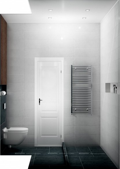 Дизайн Совмещённый санузел в стиле Современный в черно-белом цвете №12495 - 5 изображение